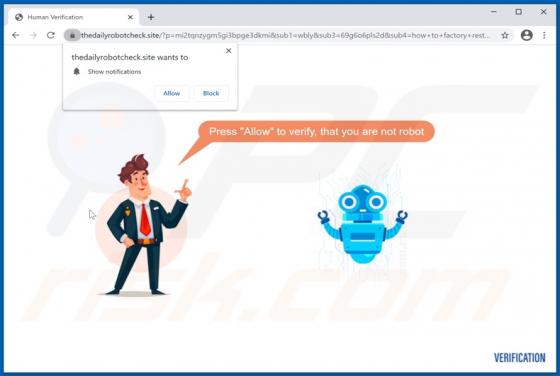 Thedailyrobotcheck.site Werbung