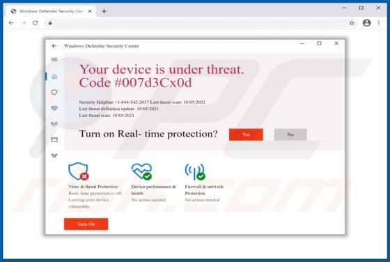 Code #007d3Cx0d POP-UP Betrug