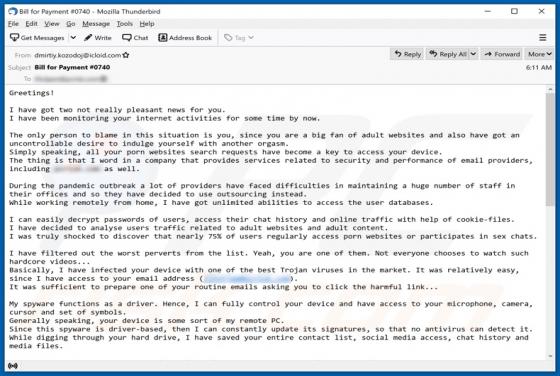 I Have Got Two Not Really Pleasant News For You E-Mail-Betrug