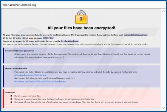 Rdp (Dharma) Ransomware
