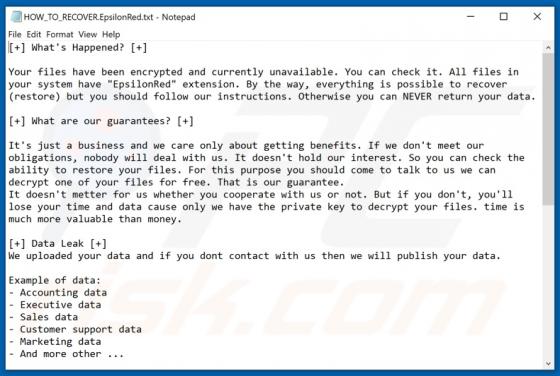 EpsilonRed Ransomware