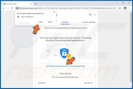 Your Device Might Have Security Issues POP-UP Betrug