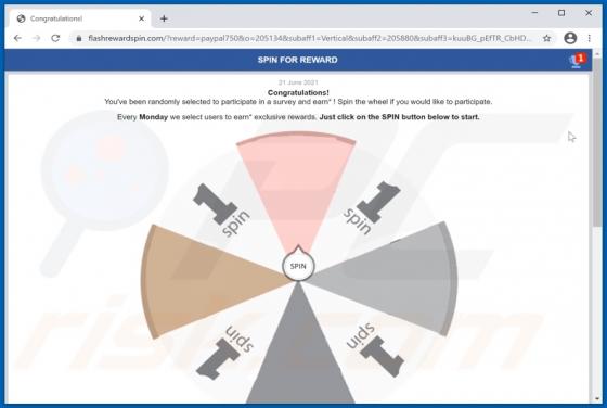 SPIN FOR REWARD POP-UP Betrug