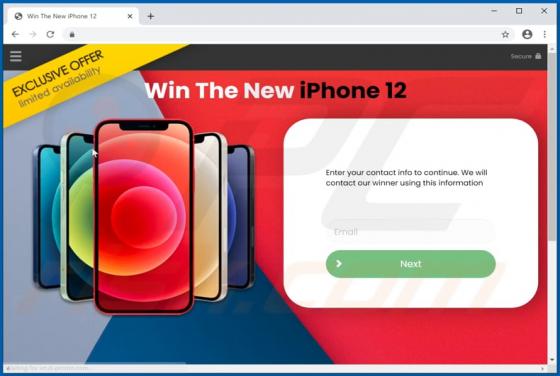 Win The New iPhone 12 POP-UP Betrug