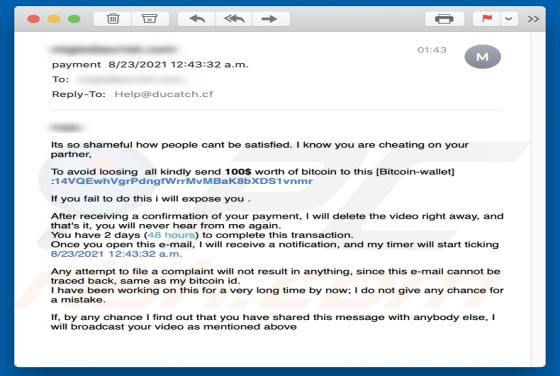 I Know You Are Cheating On Your Partner E-Mail Betrug
