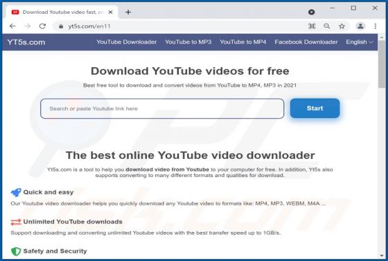 Yt5s.com Werbung