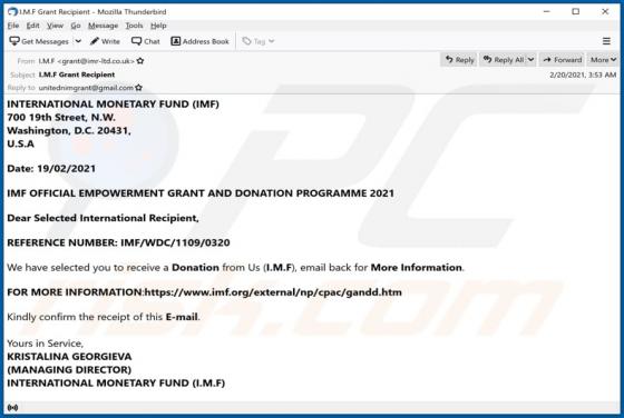 INTERNATIONAL MONETARY FUND (IMF) E-Mail-Betrug
