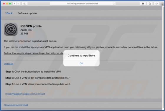 IOS VPN Profil POP-UP Betrug (Mac)