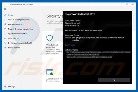 Win32/Bluteal.B!rfn Trojaner