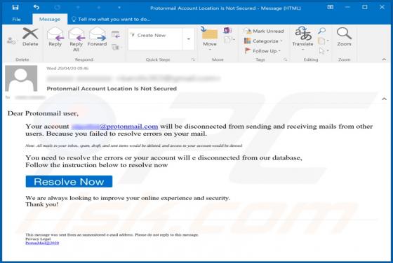 ProtonMail E-Mail-Betrug
