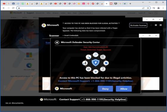 Access To This Pc Has Been Blocked For Due To Illegal Activities POP-UP-Betrug