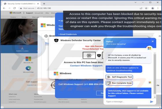 Cortana - It Seems Your PC Is Locked Out POP-UP-Betrug
