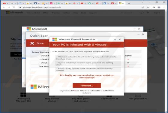 TROJAN Zeus2021 Spyware Adware erkannter POP-UP-Betrug