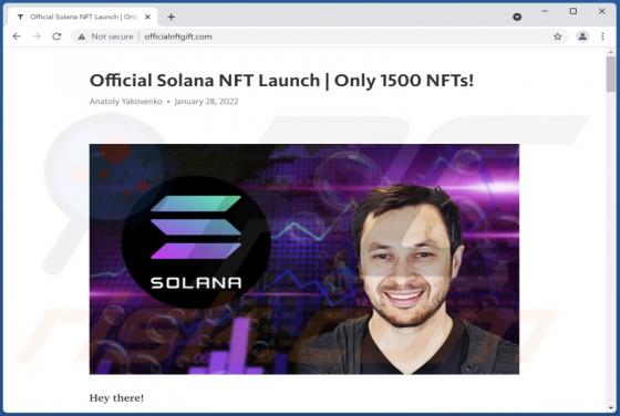 Official Solana NFT Launch POP-UP Betrug