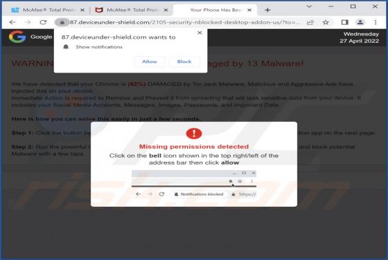 Deviceunder-shield.com Werbung