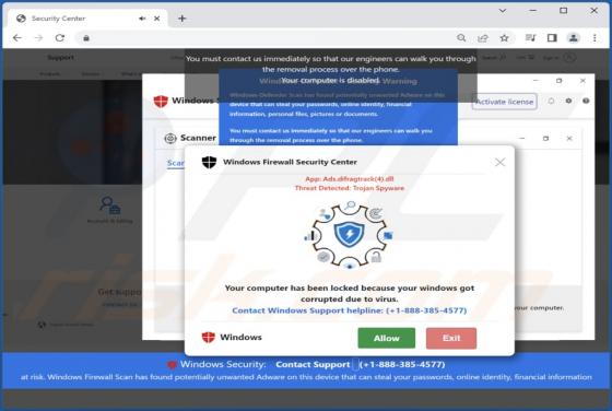 Your Windows Got Corrupted Due To Virus POP-UP-Betrug