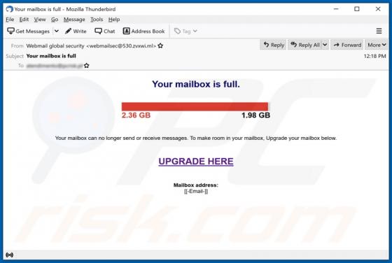Your Mailbox Is Full E-Mail-Betrug