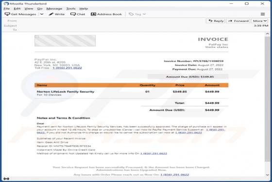 Norton LifeLock E-Mail-Betrug