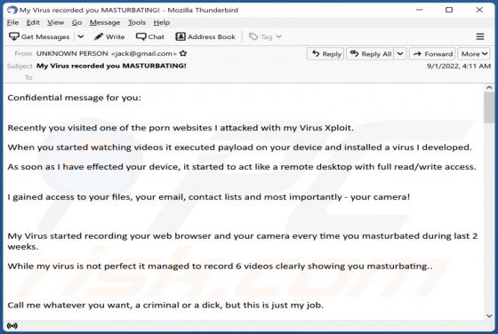 Porn Websites I Attacked With My Virus Xploit E-Mail-Beturg
