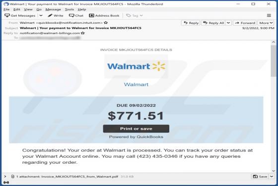 Your Order Is Processed E-Mail-Betrug