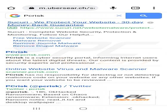 Ubersear.ch Weiterleitung (Android)