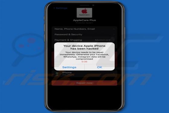 Your Device Apple iPhone Has Been Hacked POP-UP Betrug (Mac)