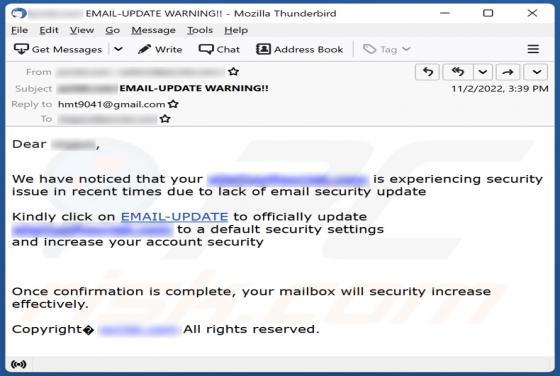 Email Security Update Betrug