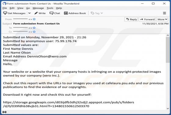 DMCA Copyright Infringement Notification E-Mail-Virus