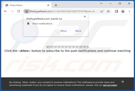 Thehypefeed.com Werbung