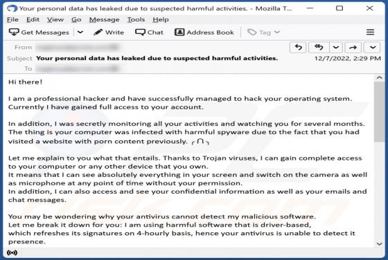 Professional Hacker Managed To Hack Your Operating System E-Mail-Betrug