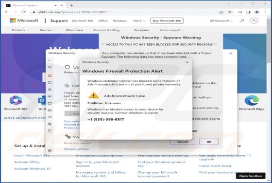 Windows Firewall Protection Alert POP-UP Betrug