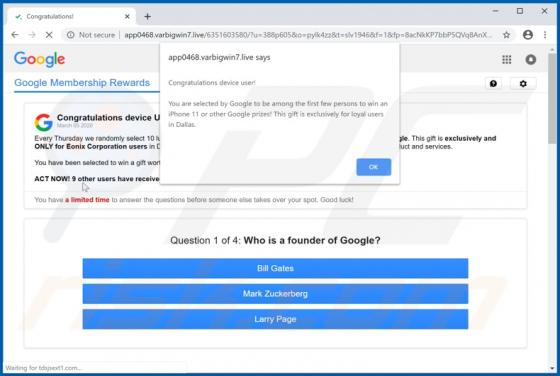 Congratulations Device User! POP-UP Betrug