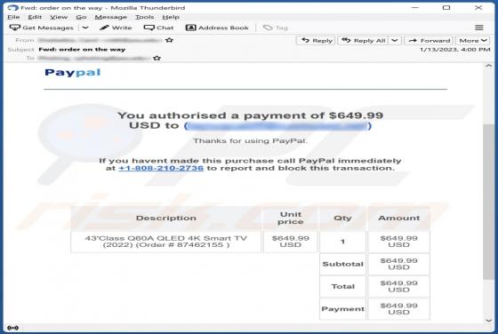 PayPal - You Authorised A Payment E-Mail-Betrug