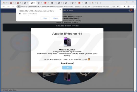 Apple iPhone 14 Winner POP-UP Betrug