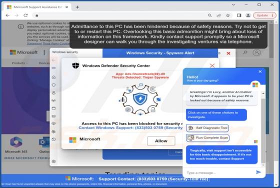 Admittance To This PC Has Been Hindered POP-UP Betrug