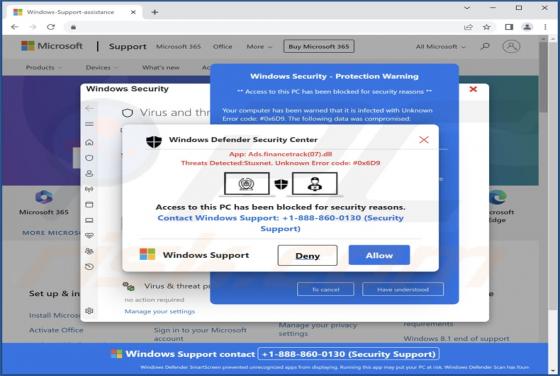 Threats Detected:Stuxnet POP-UP Betrug