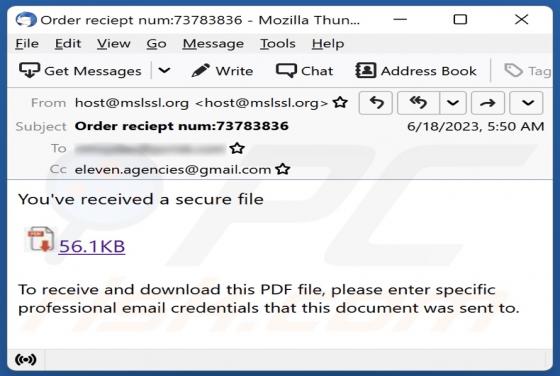 You've Received A Secure File E-Mail-Betrug