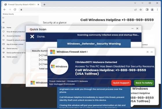 !!Dridex007!! Malware Detected POP-UP Betrug