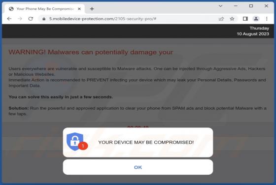 YOUR DEVICE MAY BE COMPROMISED POP-UP Betrug