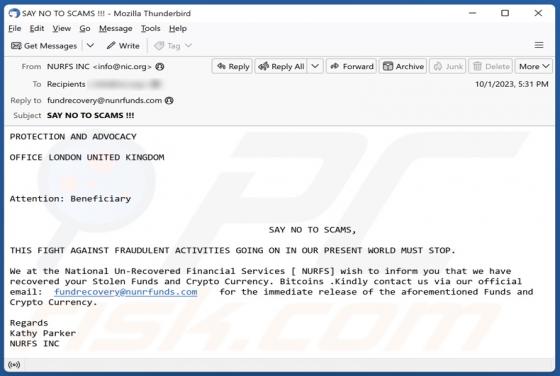 Recovered Stolen Funds And Crypto Currency E-Mail-Betrug