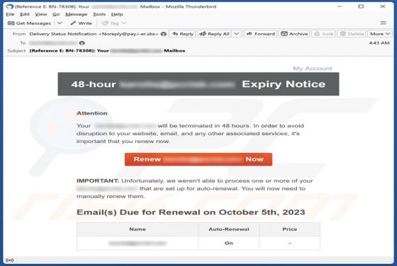 Expiry Notice E-Mail-Betrug
