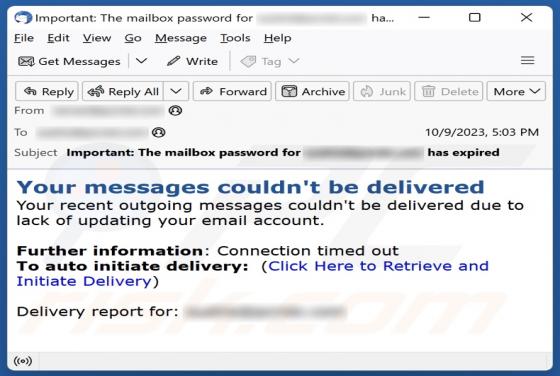 Your Messages Couldn't Be Delivered E-Mail-Betrug