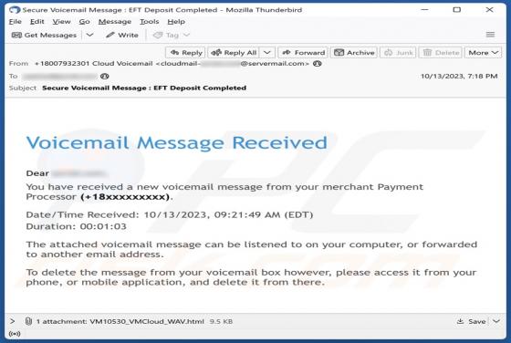 Voicemail Message Received E-Mail-Betrug