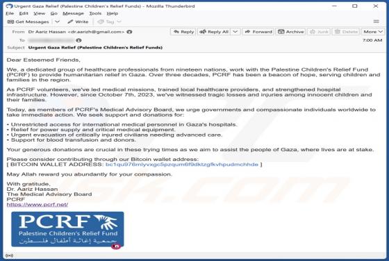 PCRF E-Mail-Betrug