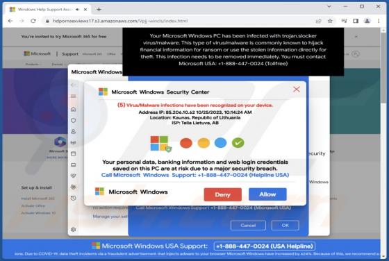 Virus/Malware Infections Have Been Recognized POP-UP-Betrug