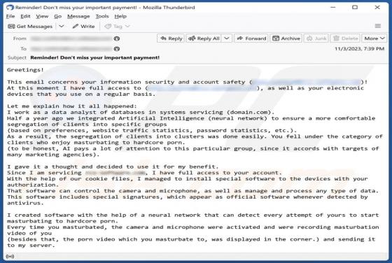 This Email Concerns Your Information Security Betrug