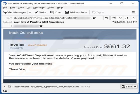 Intuit QuickBooks Invoice E-Mail-Betrug