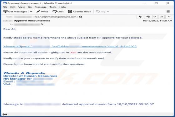 HR (Human Resources) E-Mail-Betrug