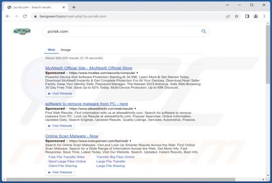 Bangsearch.pro Weiterleitung