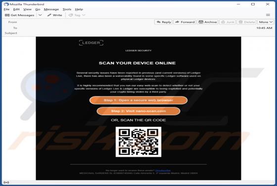 LEDGER SECURITY E-Mail-Betrug